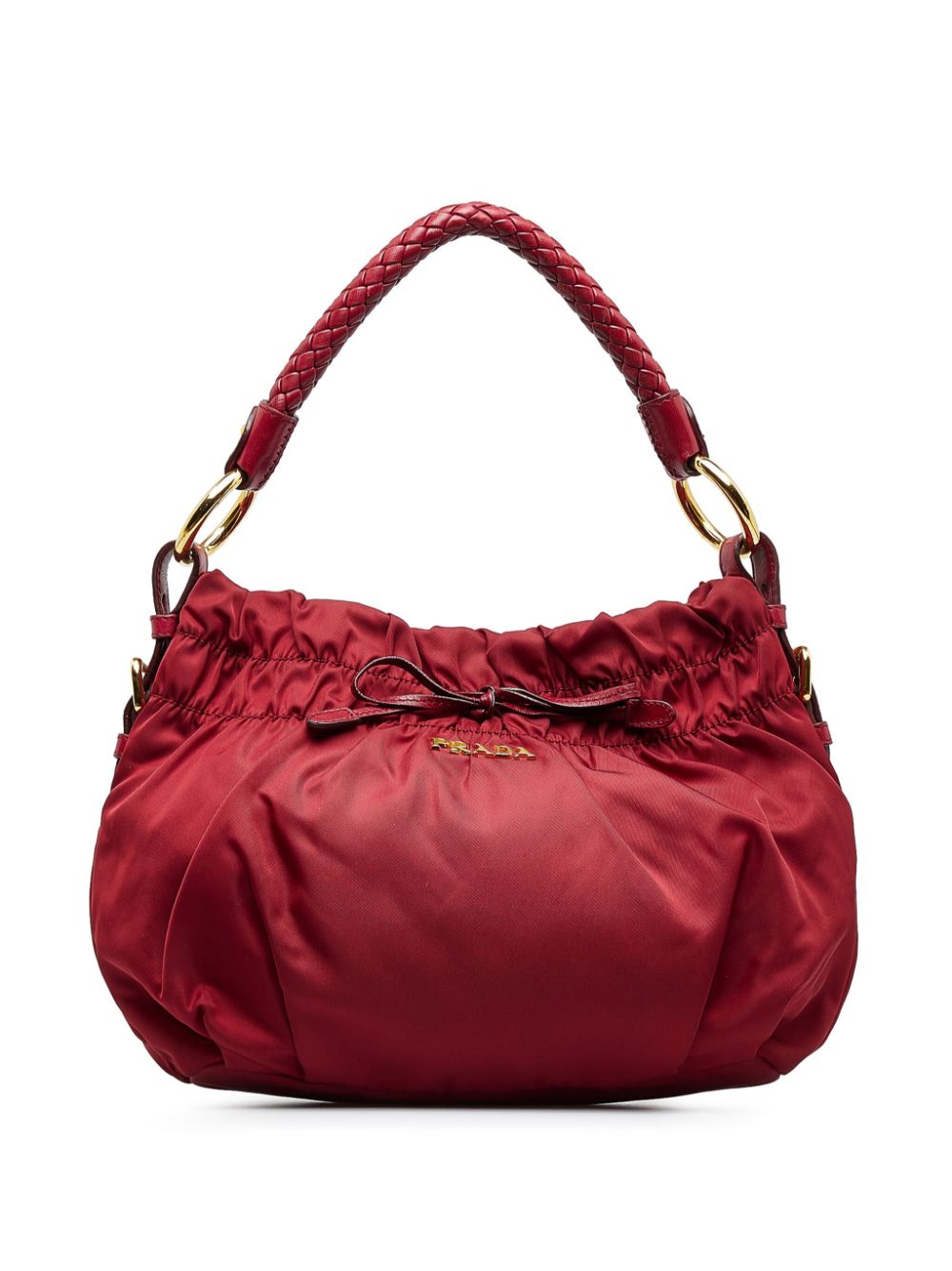 Pre-owned Prada 2000-2015 Bow Logo-lettering Handbag In 红色