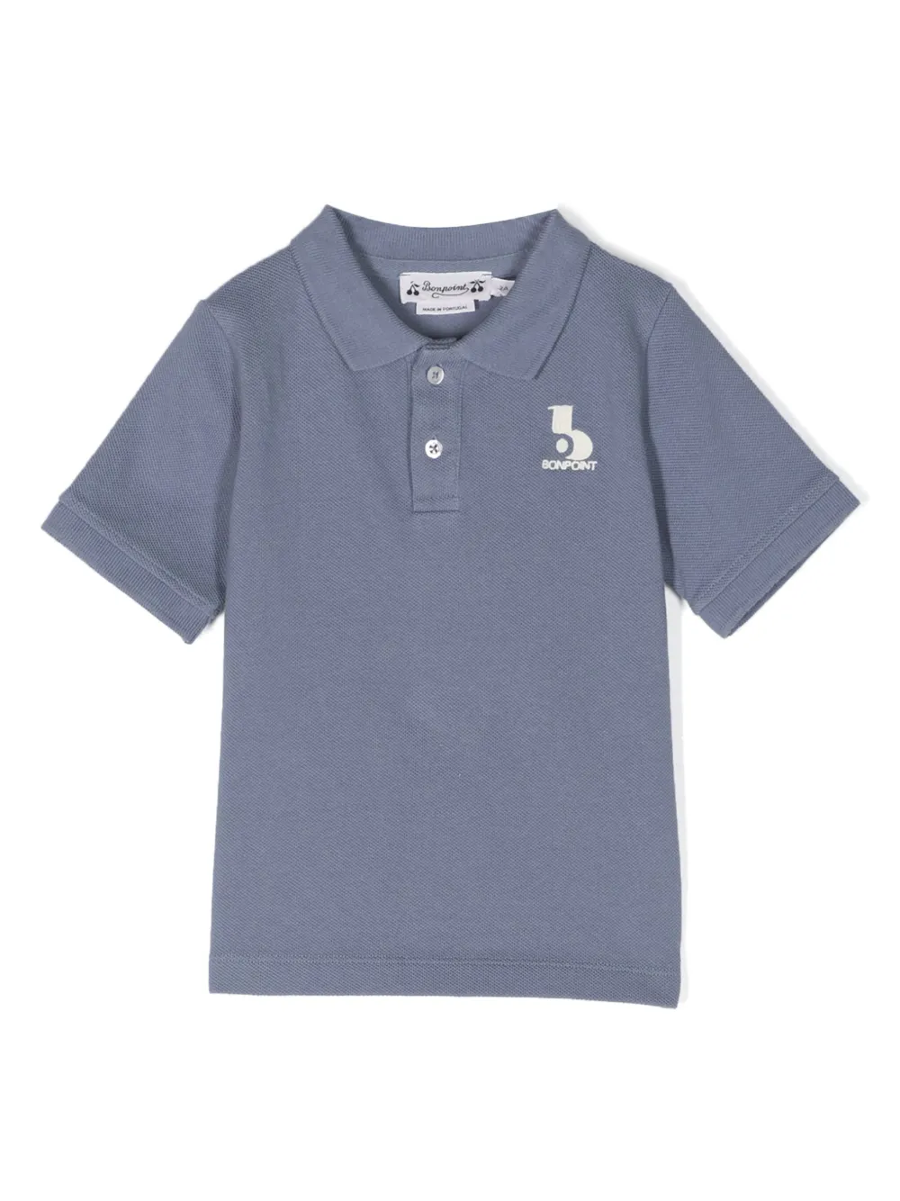 Bonpoint Poloshirt met geborduurd logo Blauw