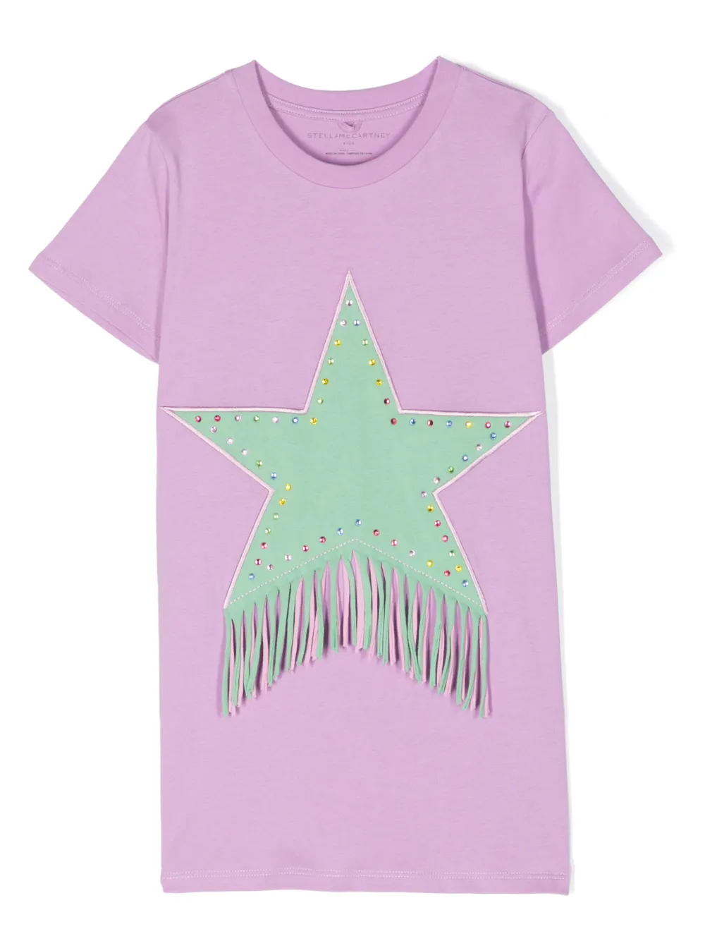 Stella Mccartney Kids Teen Girls Purple Cotton Star Dress In Purple