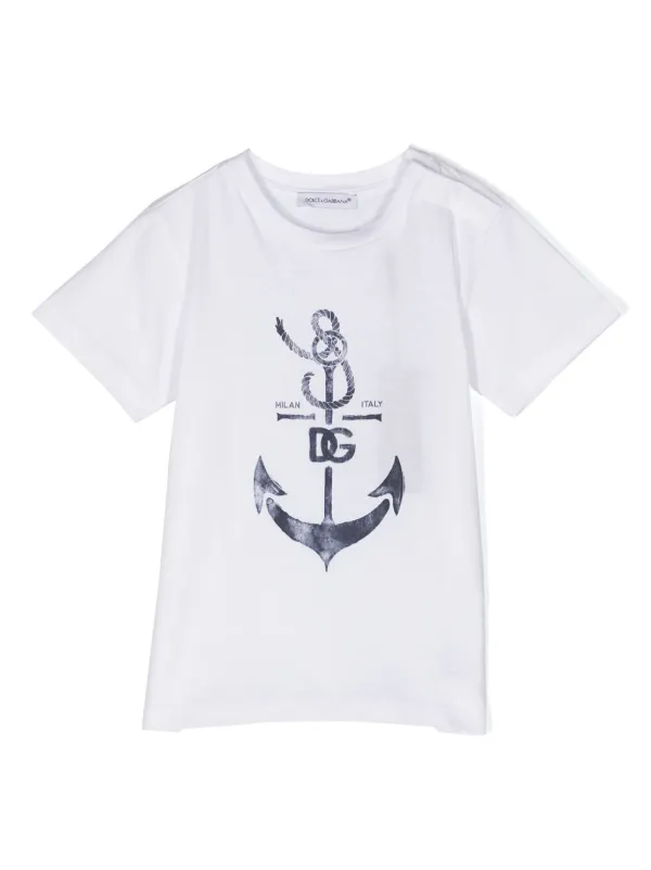 Dolce & Gabbana Kids アンカープリント Tシャツ | ホワイト