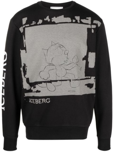 Iceberg illustration-print cotton sweatshirt