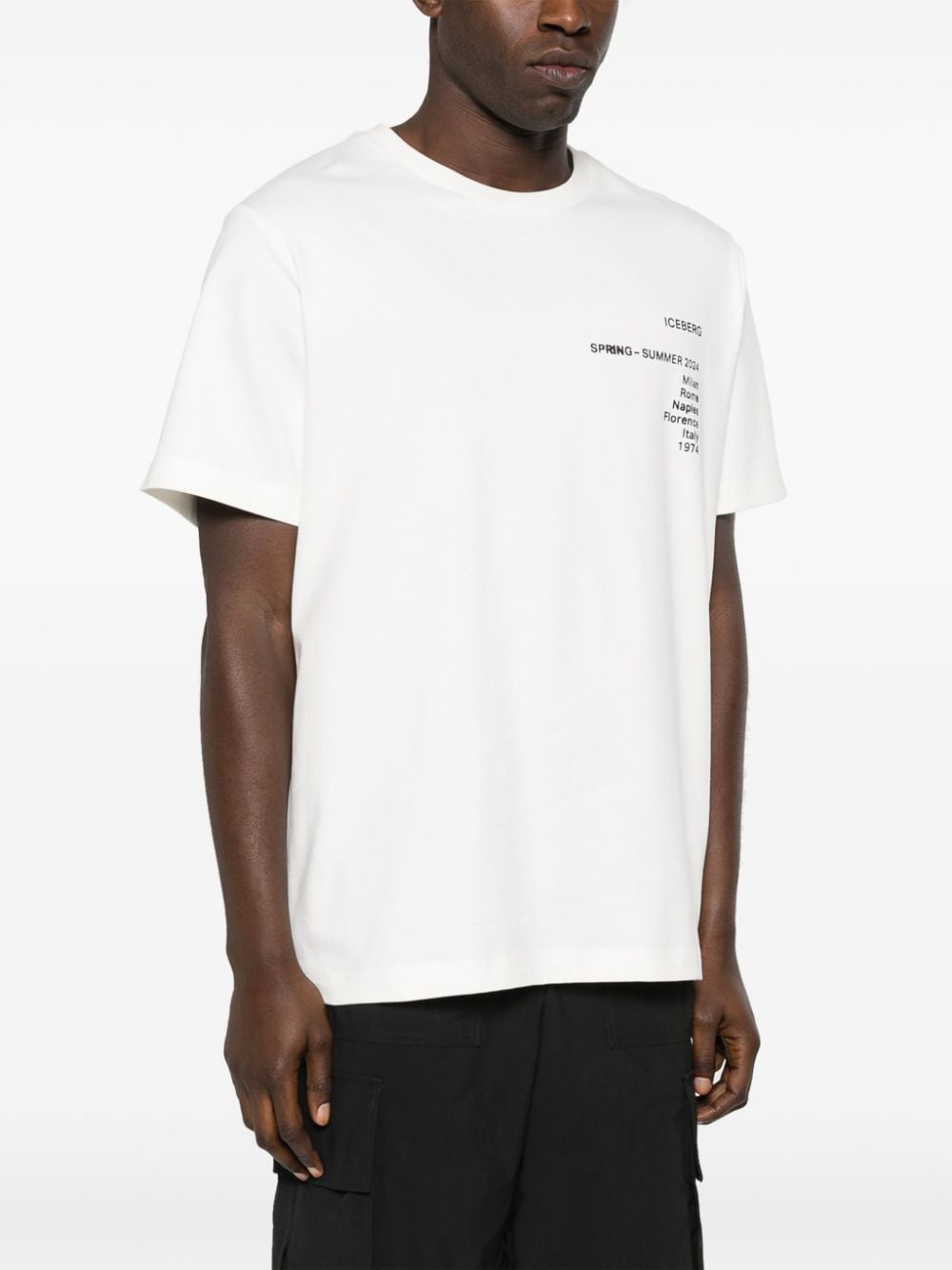 Shop Iceberg Logo-print Cotton T-shirt In Neutrals
