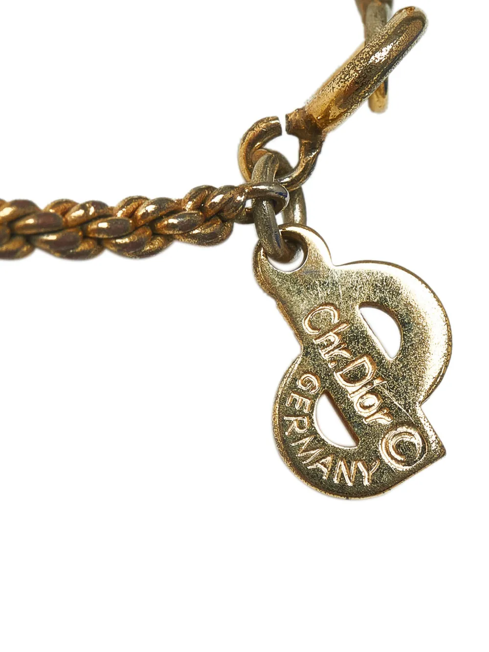 Christian Dior pre-owned logo-charm chain necklace - Goud