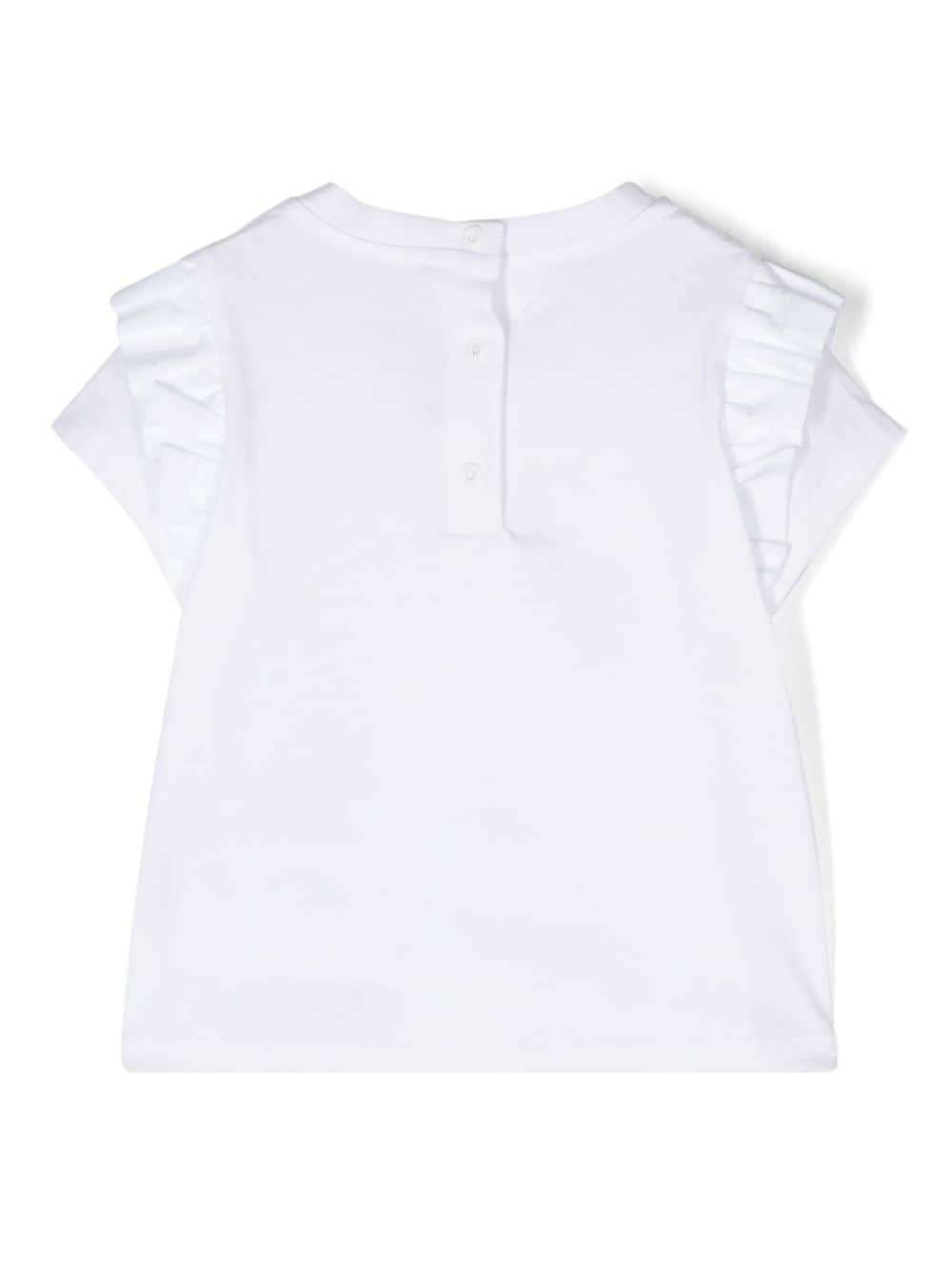 Image 2 of Balmain Kids bow-detail logo-print T-shirt