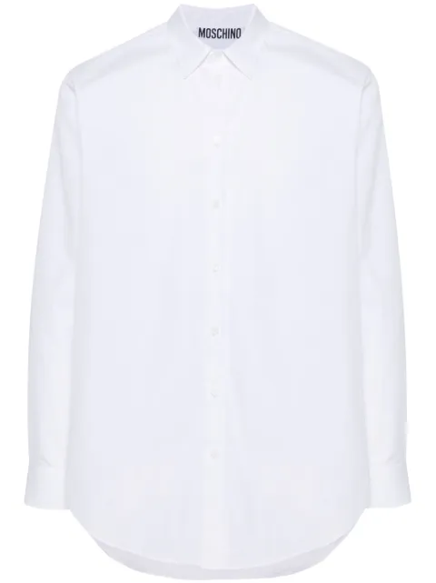 Moschino logo-embroidered cotton shirt