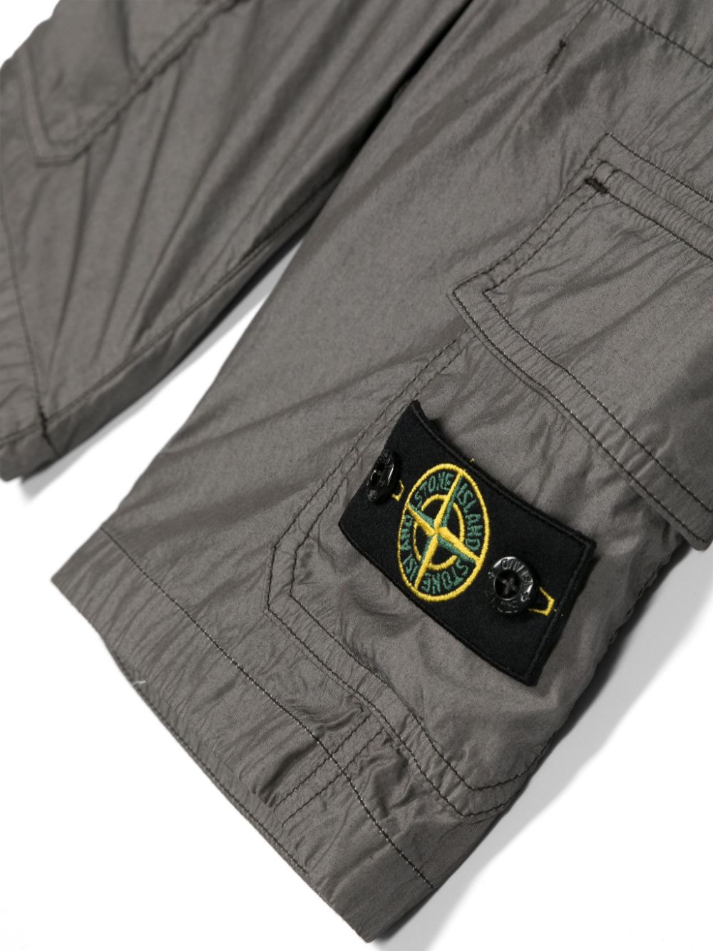 Shop Stone Island Junior Compass-badge Cargo Shorts In Grey