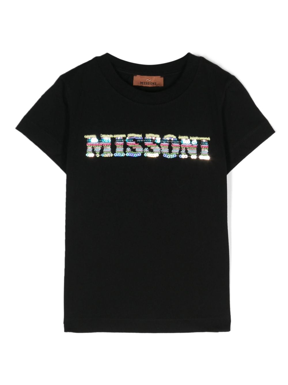 Missoni Kids' Logo-embroidered Cotton T-shirt In Black