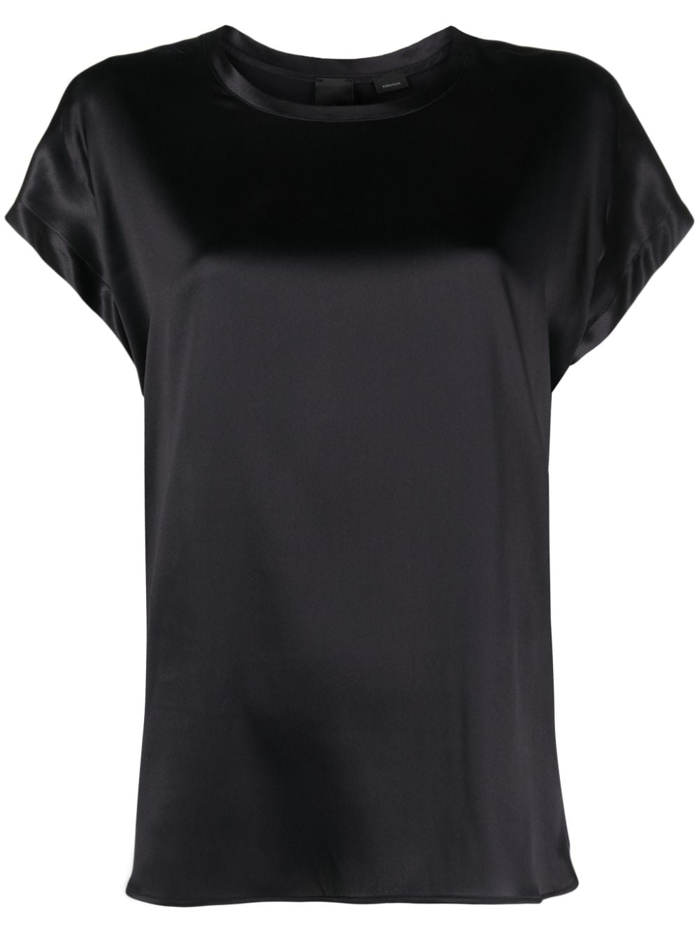 Shop Pinko Farida Satin Silk Blouse In Black