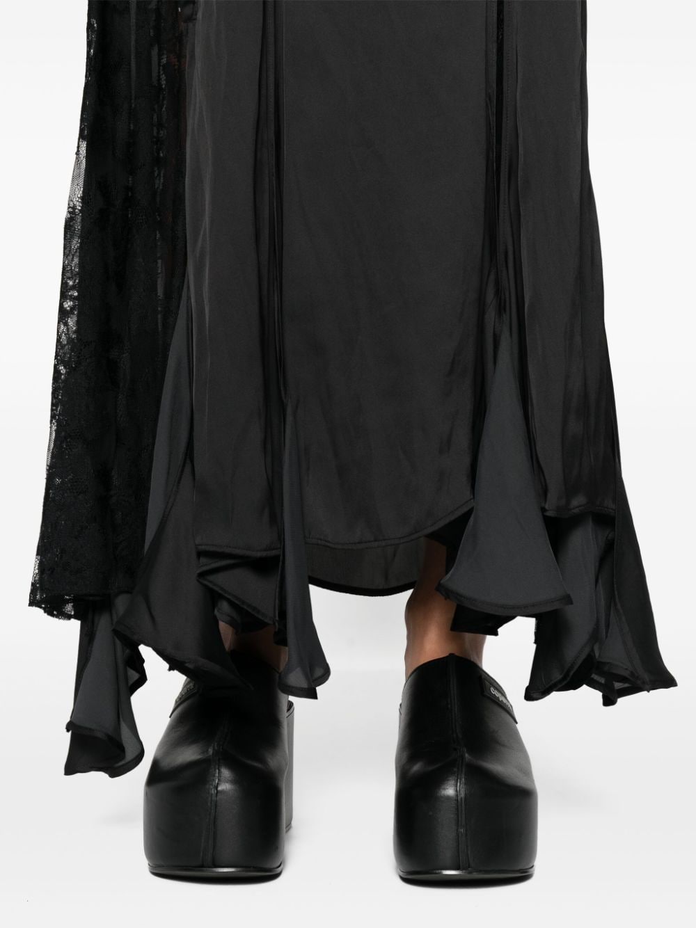 Shop Y/project High-waist Satin Maxi Skirt In Black