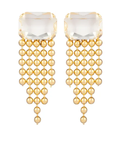 Susan Caplan Vintage 1990s gemstone-embellished chandelier clip-on earrings