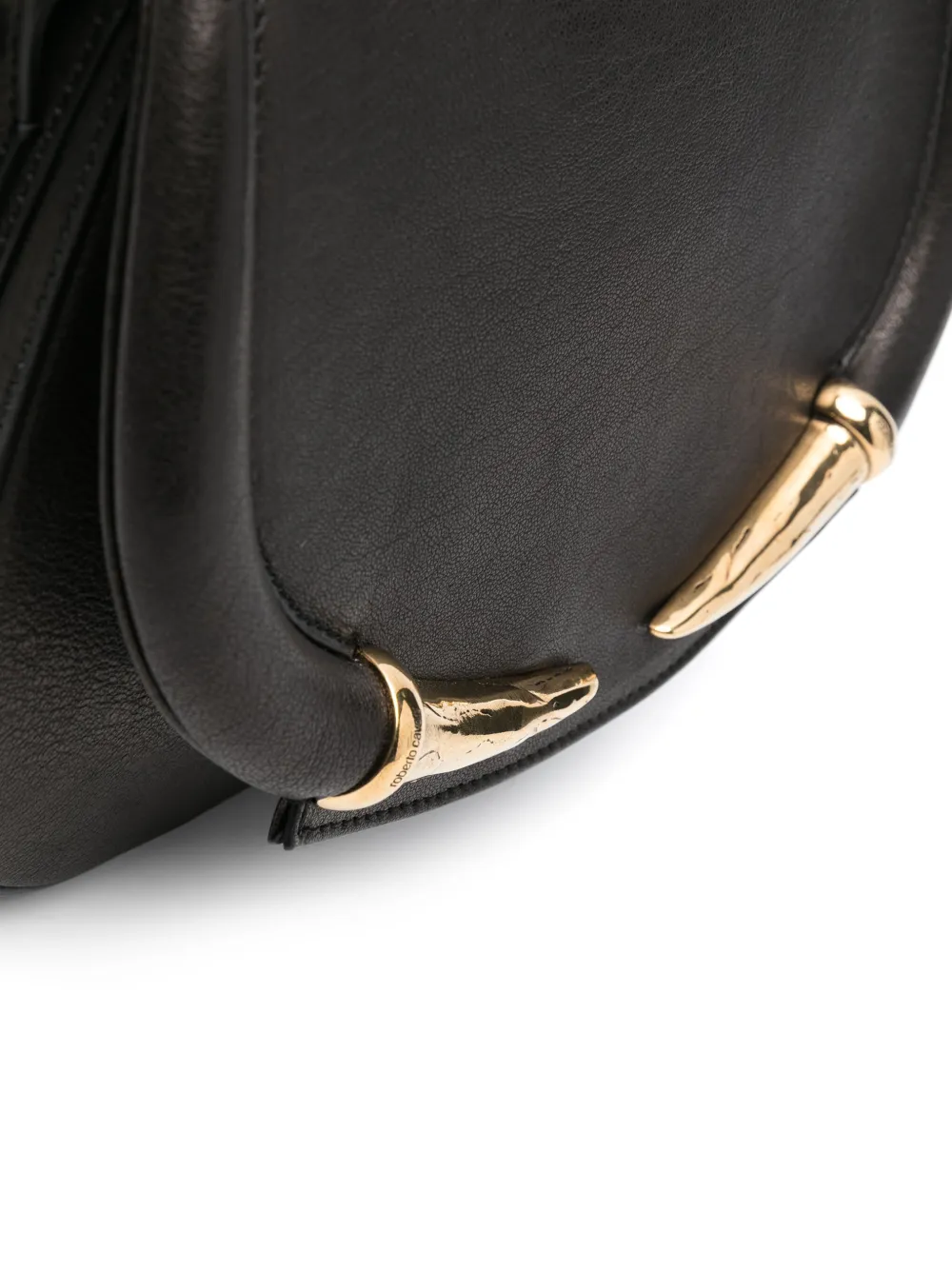 Shop Roberto Cavalli Small Fang Shoulder Bag In Black