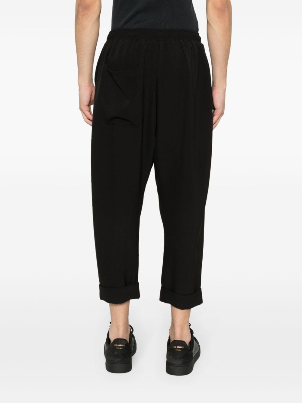 Shop Alchemy Elasticated-waist Cropped Trousers In Black