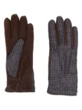 Canali houndstooth-pattern suede gloves - Brown