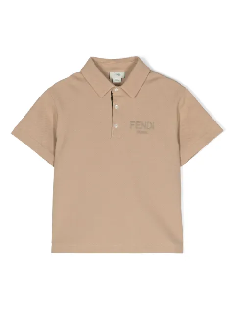 Fendi Kids logo-embroidered cotton polo shirt