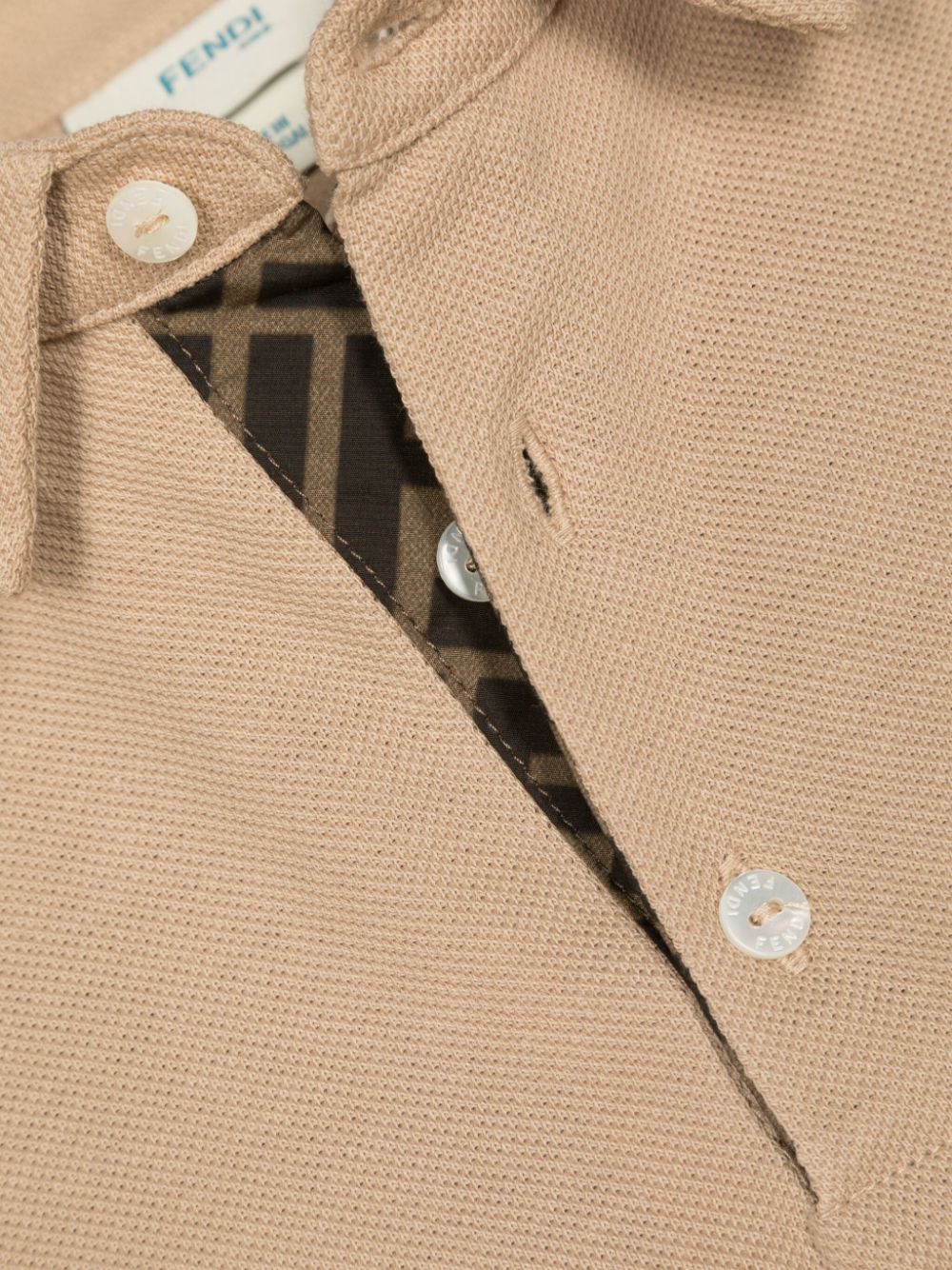 Shop Fendi Logo-embroidered Cotton Polo Shirt In Neutrals