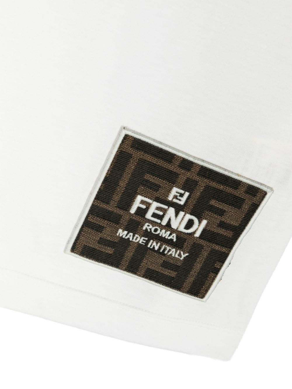 Fendi Kids Katoenen T-shirt met logopatch Wit