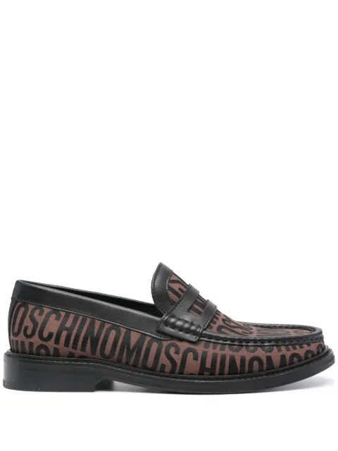 Moschino logo-jacquard canvas loafers