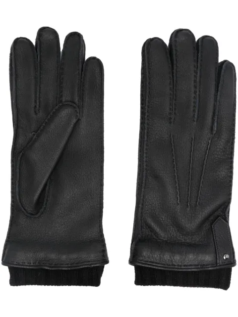 Canali seam-detailing leather gloves