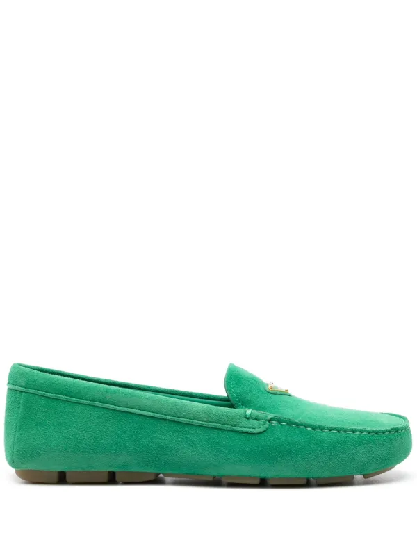 Green prada loafers hotsell