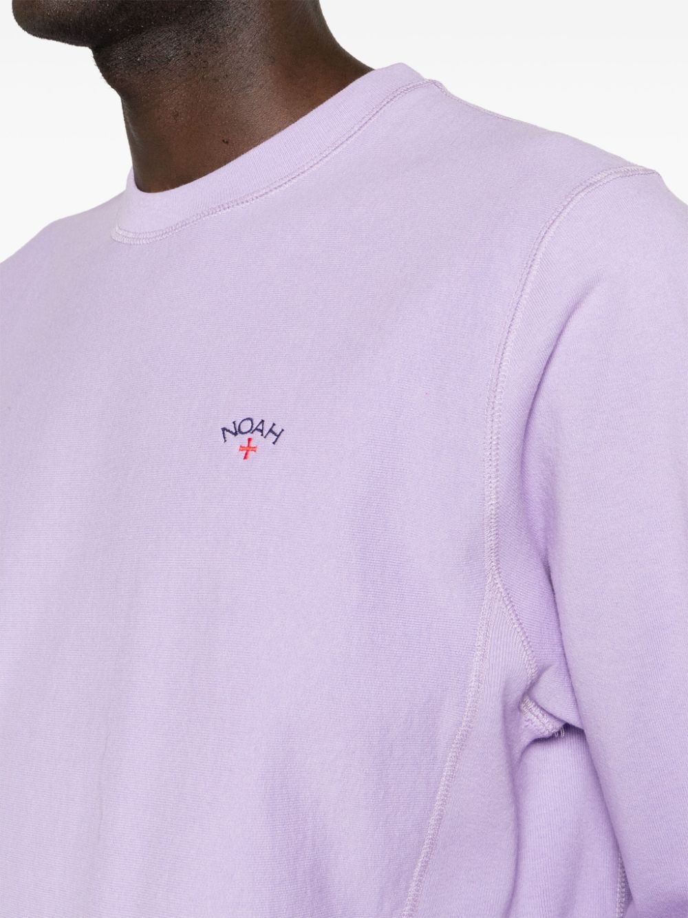 NOAH NY Sweater met geborduurd logo Paars