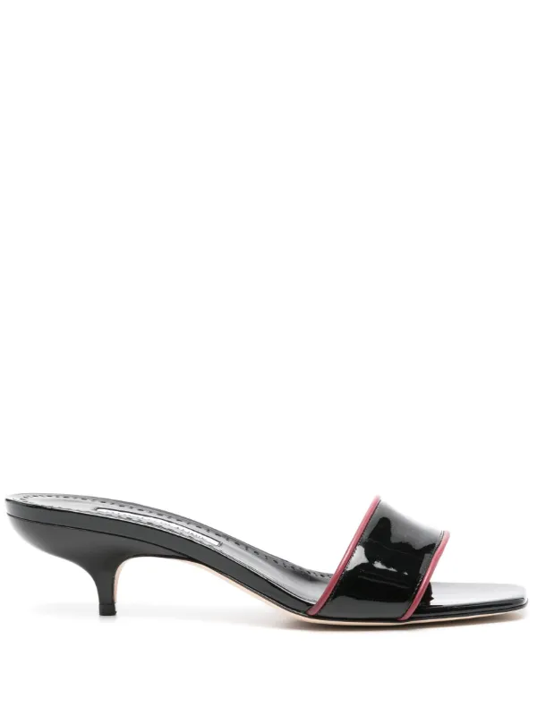 【送料&関税込】Manolo Blahnik Helamu Sandals Manolo Blahnik - Haribalmu Circle-Cut 50 Sandal in White