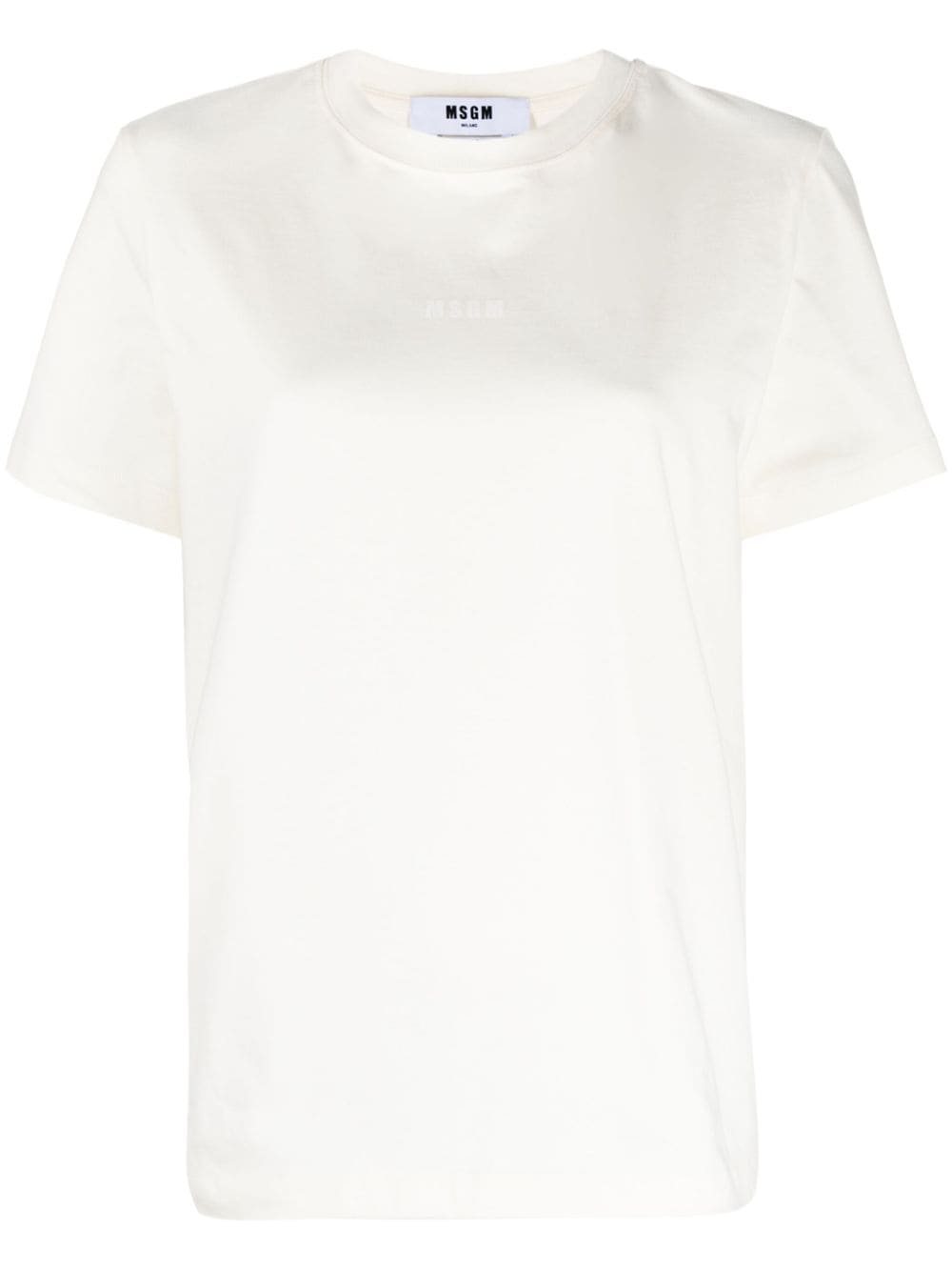 MSGM Katoenen T-shirt met logoprint Beige