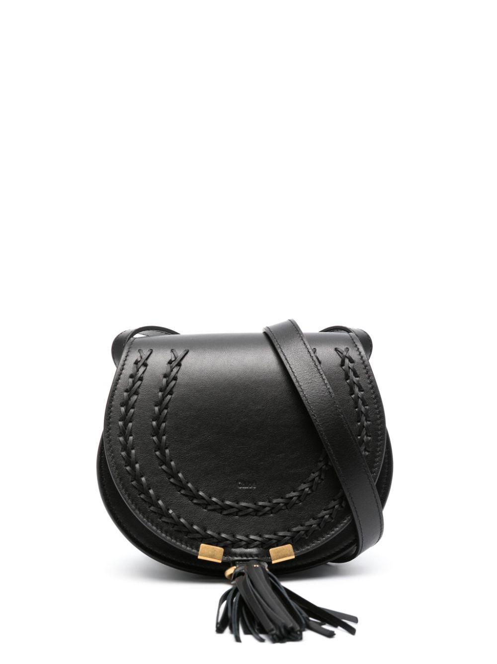 Chloé Small Marcie Braid-detail Leather Bag In Black