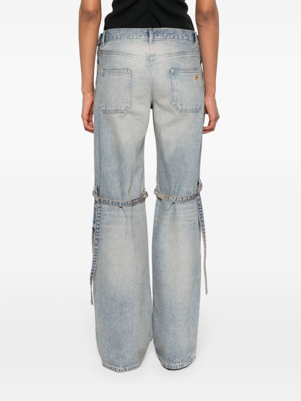 Shop Courrèges High-rise Wide-leg Jeans In 蓝色