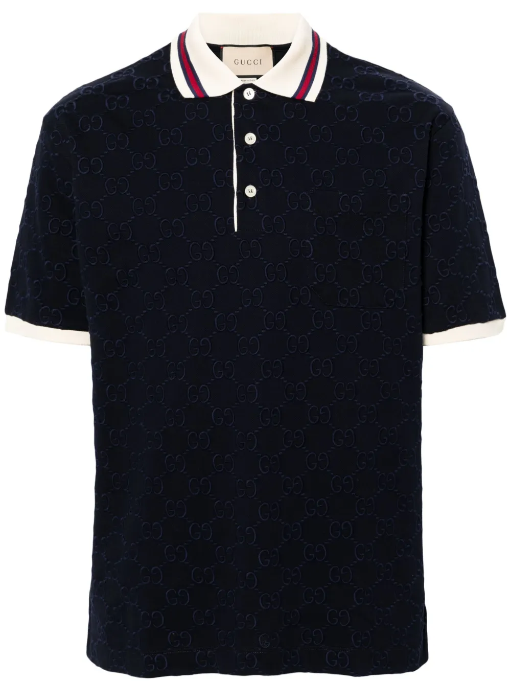 Gucci Katoenen poloshirt met borduurwerk Blauw