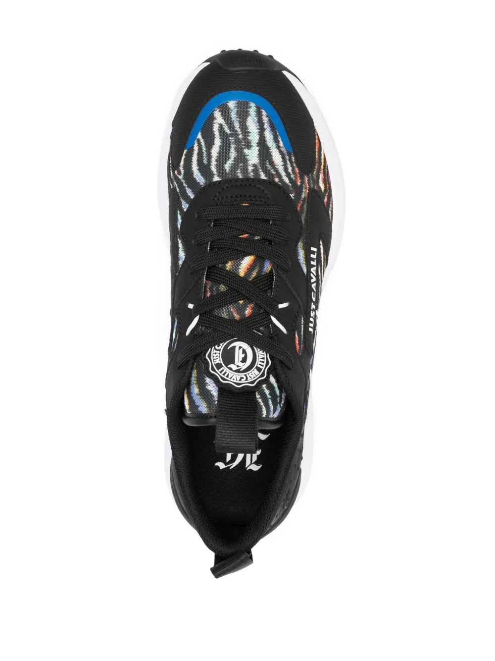 Just Cavalli Tiger-print Running Sneakers In Black
