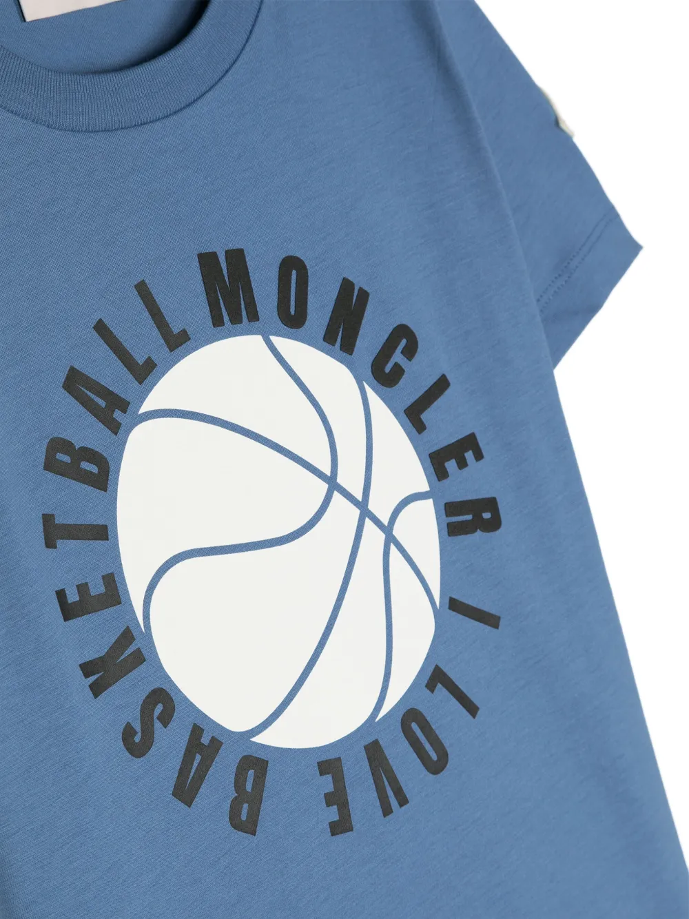 Moncler Enfant T-shirt met basketbalprint Blauw