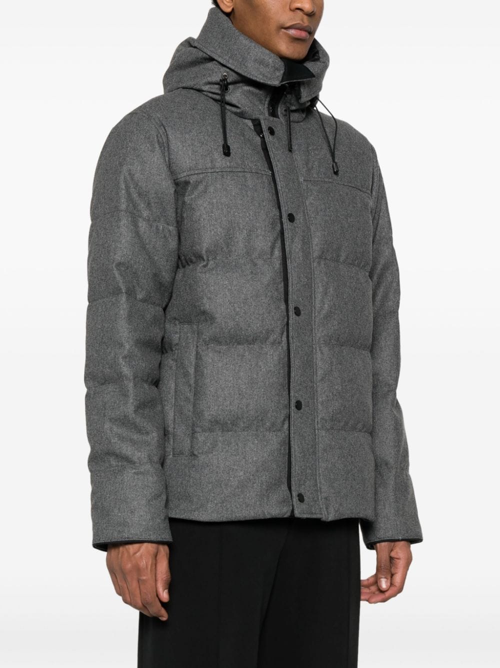 Shop Canada Goose Macmillan Appliqué-logo Padded Jacket In Grey