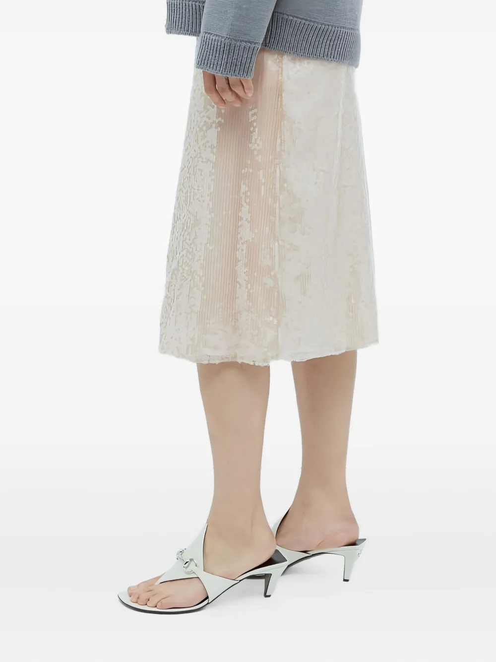 Gucci Midi-rok met pailletten Beige