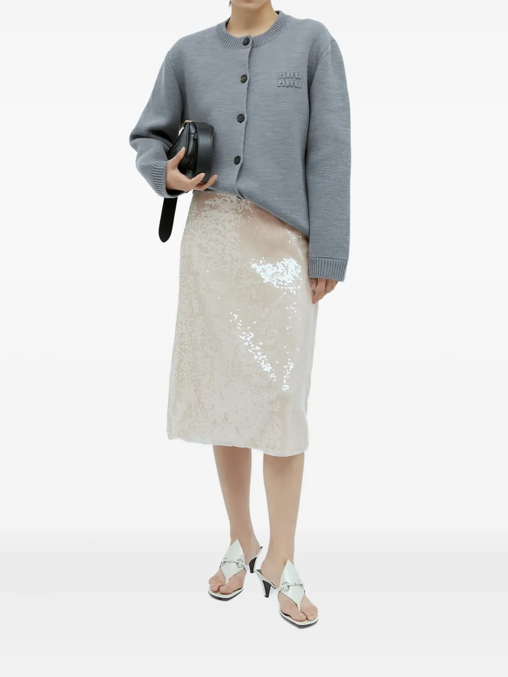 Gucci Midi-rok met pailletten - Beige