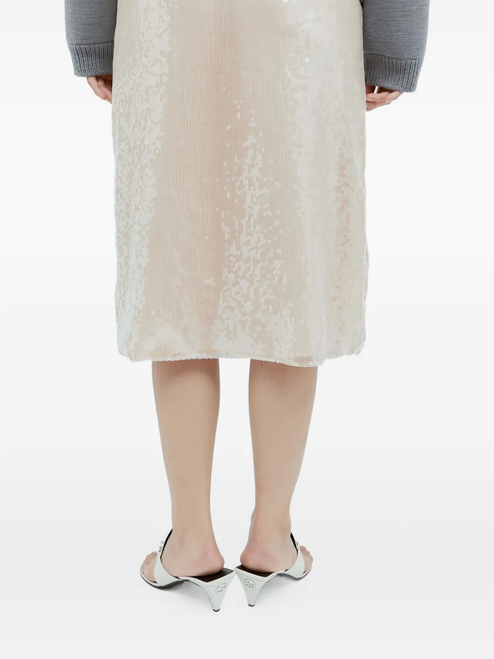 Gucci Midi-rok met pailletten Beige