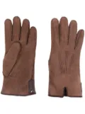 Canali seam-detail suede gloves - Brown