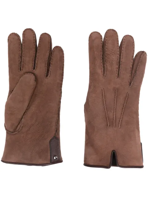 Canali guantes de gamuza con detalle de costura