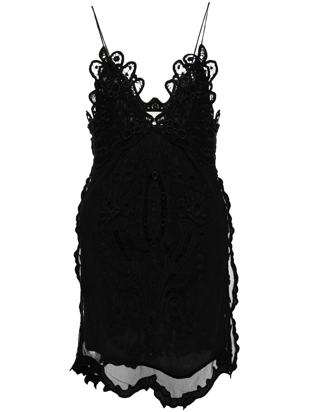 Shop Isabel Marant Virginia Guipure-lace Minidress In Black