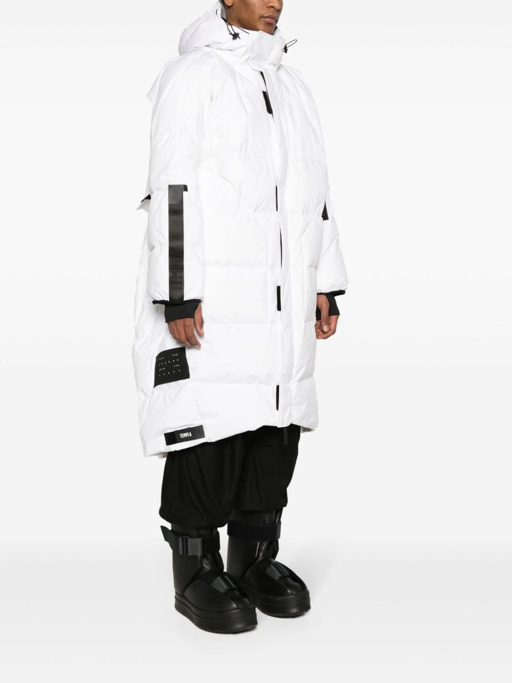 Shop Templa Zenith Hooded Down Coat In White
