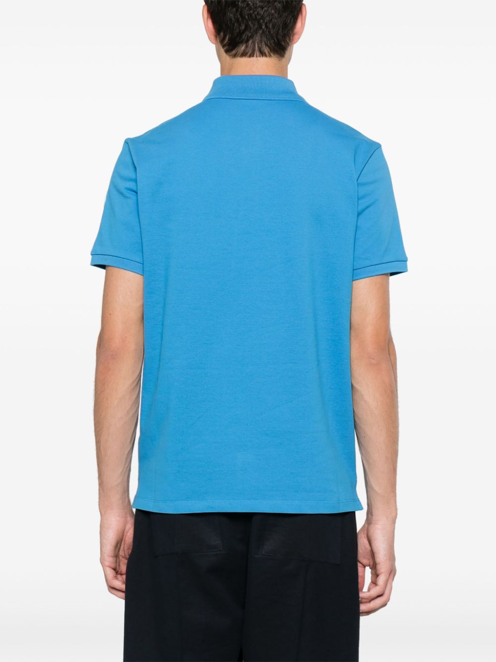 Moncler piqué-weave polo shirt Blauw