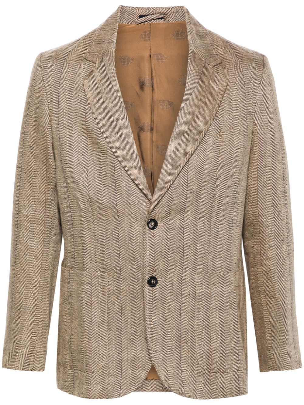 single-breasted linen blazer
