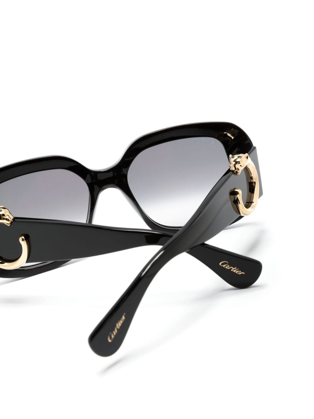 Shop Cartier Panthere Classic Square-frame Sunglasses In Black