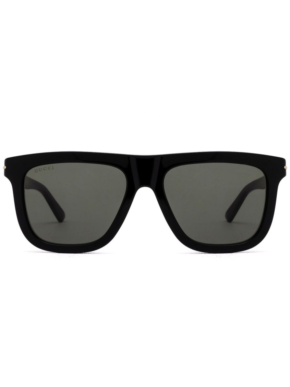 Gucci Eyewear - logo-plaque wayfarer-frame sunglasses - men - Acetate - One Size - Black