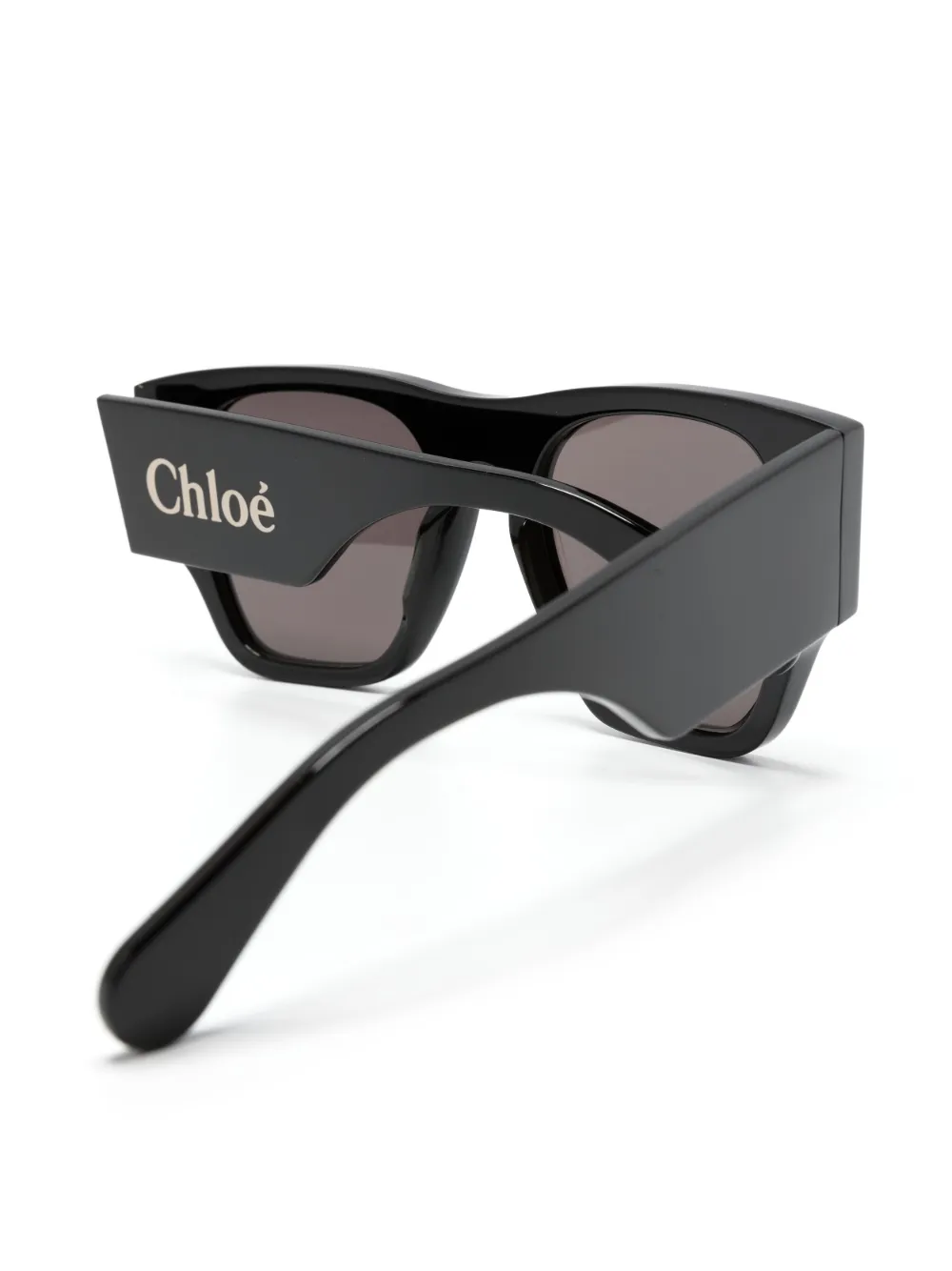 Shop Chloé Oversized D-frame Sunglasses In Black