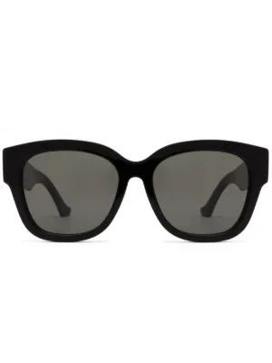 Gucci Eyewear Interlocking G oval-frame Sunglasses | Black
