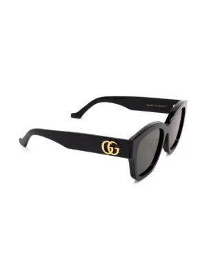 Gucci Eyewear Interlocking G oval-frame Sunglasses | Black