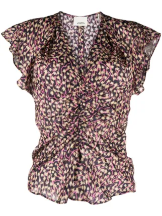 Top Isabel Marant En Soie Bleu Pétrole - Modèle UKEL - Taille 2 (38) - Neuf Sans étiquettes