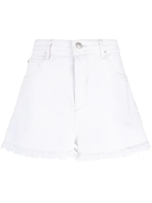 Short en jean Lesia à bords frangés - ISABEL MARANT - Modalova