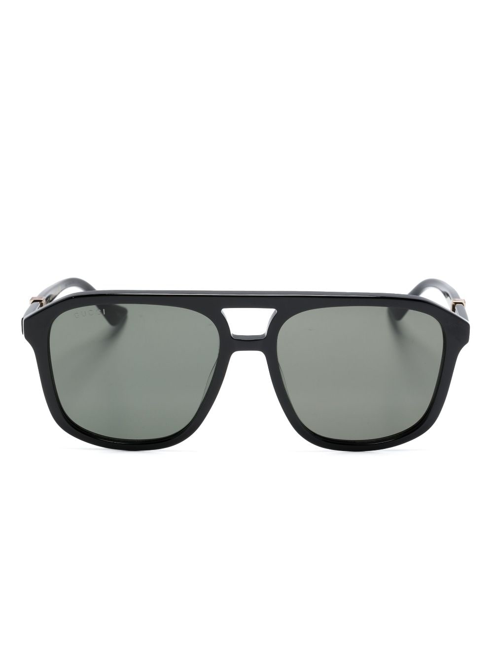 Gucci Web-detailed Navigator-frame Sunglasses In 黑色