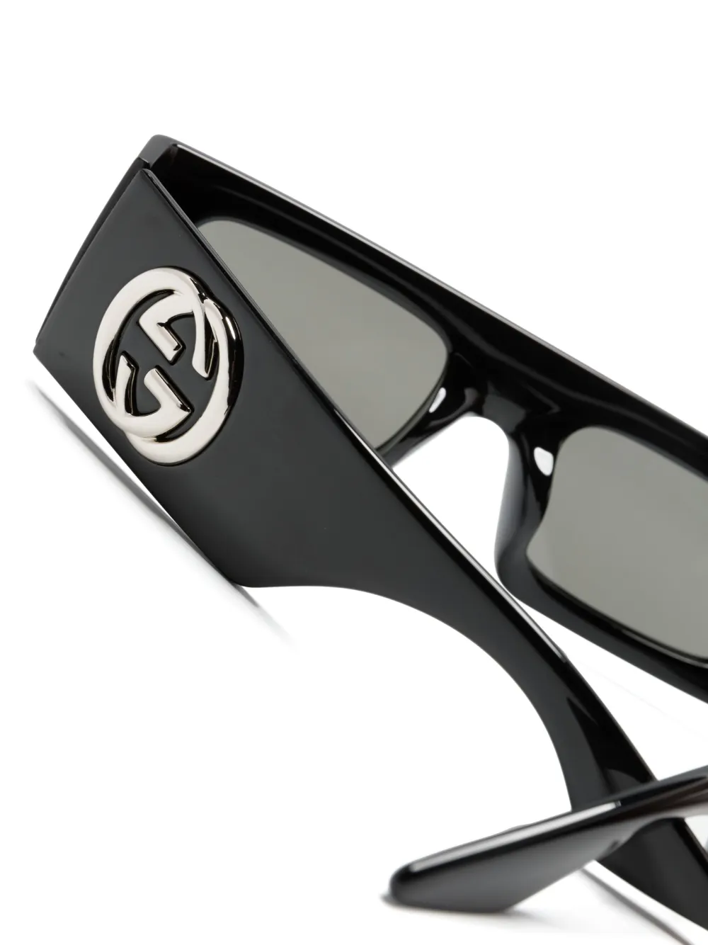 Gucci Black Interlocking G Rectangle-frame Sunglasses